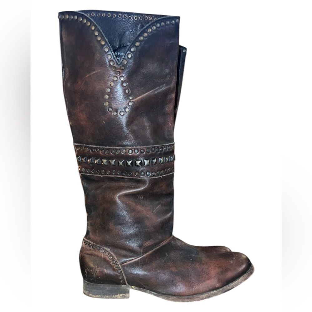 Free People Leather Studded Boots